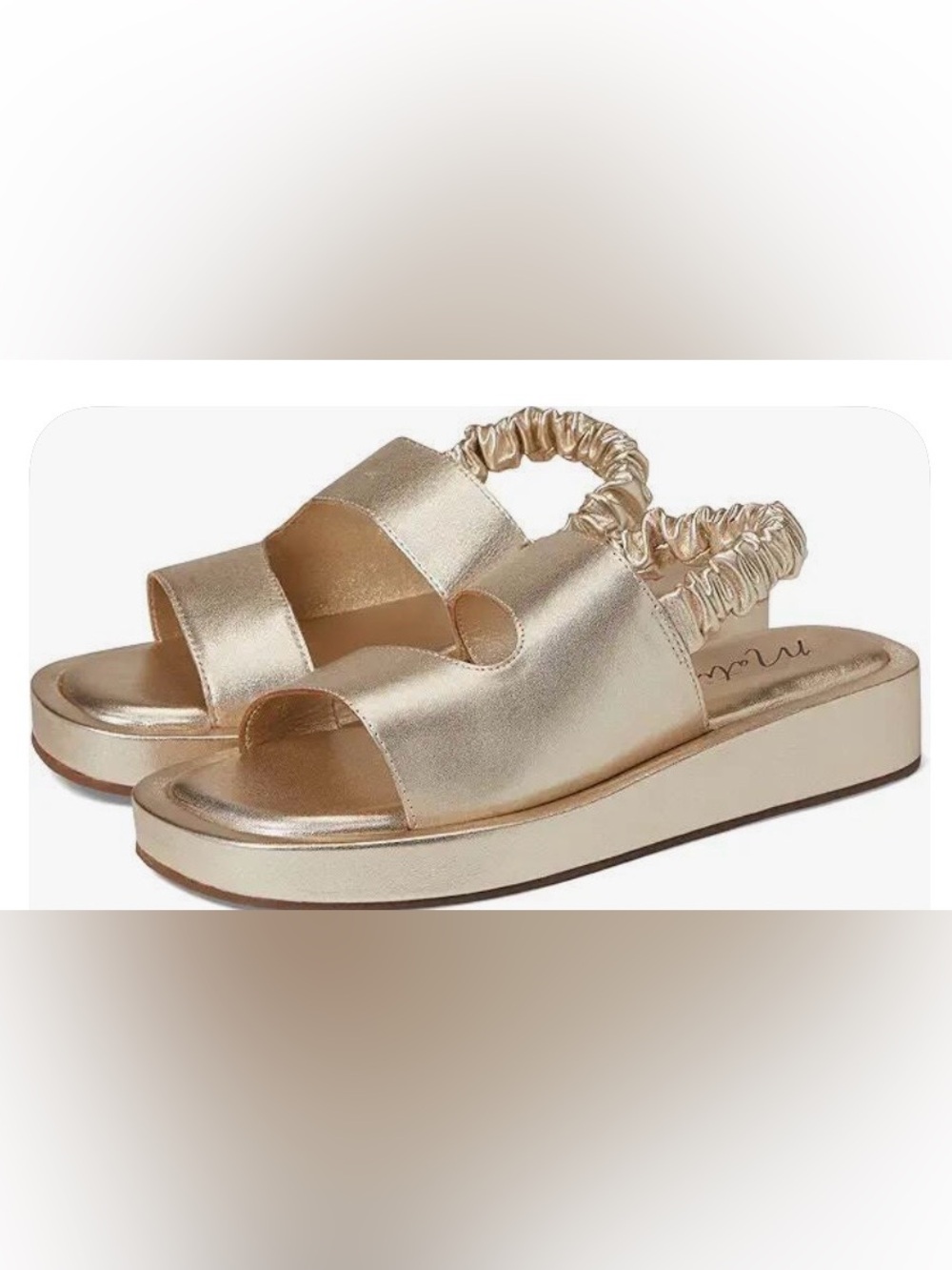Matisse Liv Metallic Gold Slingback Slide Sandals - Women Size 7M
